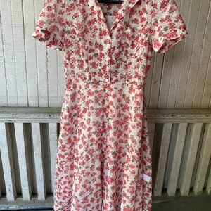 ALANTINO FLORAL PRINT COTTON SHIRT DRESS